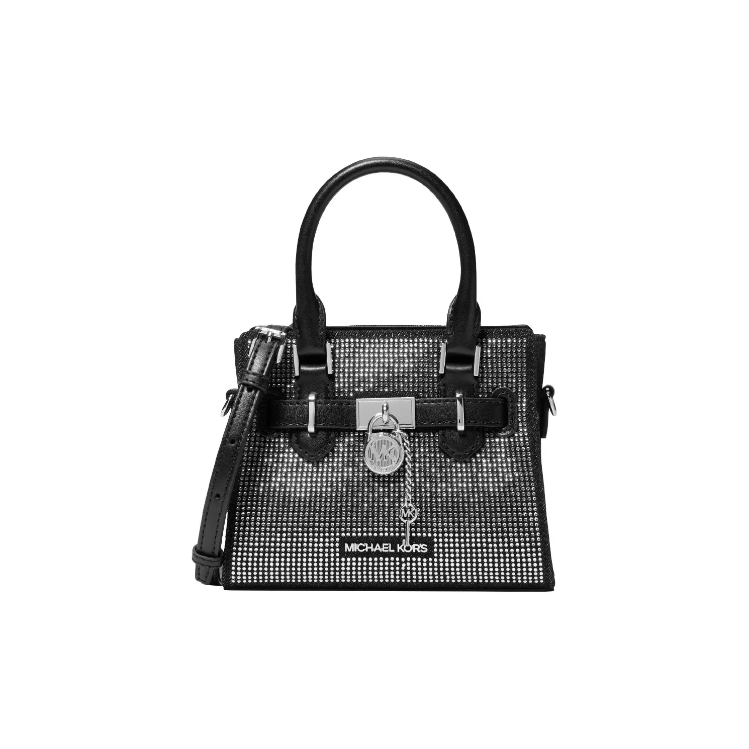 MICHAEL KORS Hamilton Series Ткань + Искусственная кожа Ручная сумка Сумка через плечо Экстра Маленькая Женская Черная