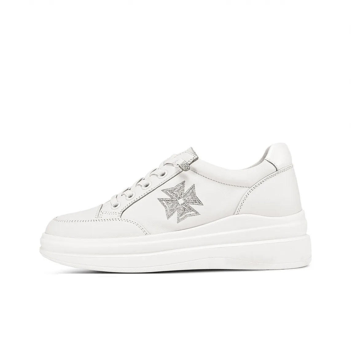 BOERDIQI Водонепроницаемый Легкий Увеличение Высоты Низкий Топ Повседневный Женский Белый Серебряный