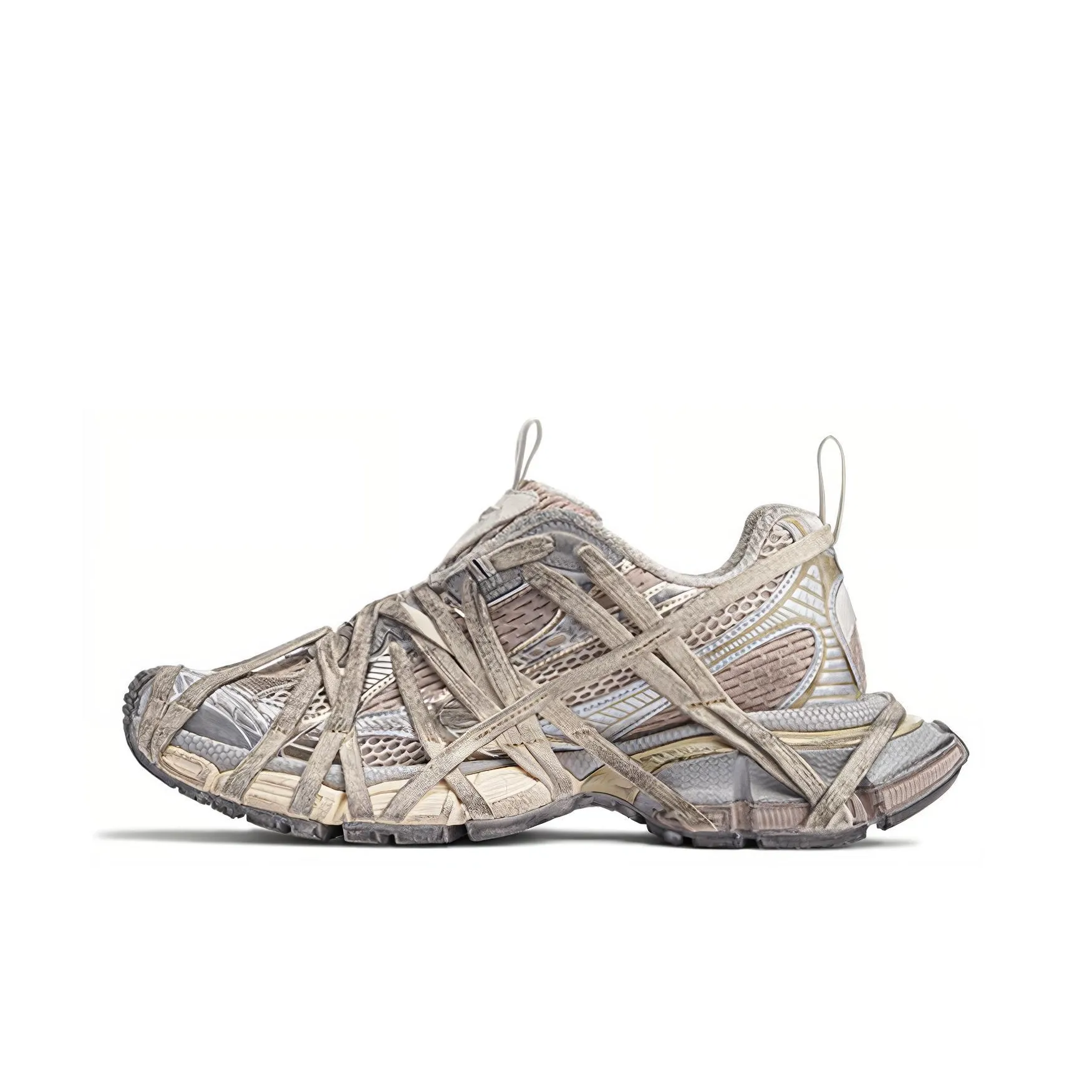 Balenciaga 3XL Extreme Lace Sneakers 'Light Beige Mesh And Polyurethane'