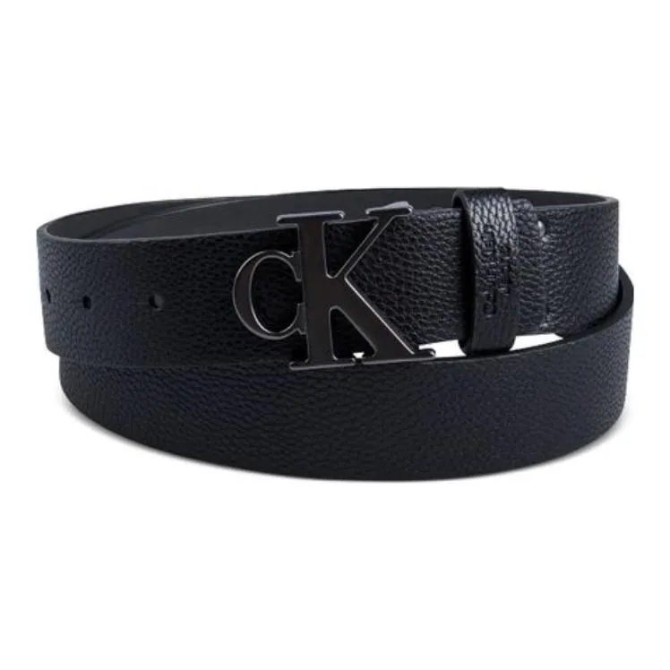 CALVIN KLEIN Логотип Бренда Полиуретановая Кожа Ремни Мужской Черный Ширина 3,8 см