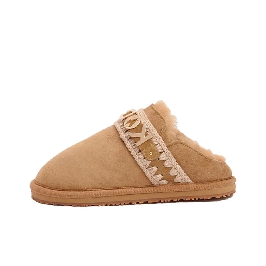 K.D.KENAZ Wrap toe Slippers Unisex Maillard Style Yellow Brown