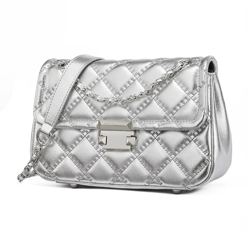 RED DRAGONFLY Коровья кожа Сумка через плечо Сумка на плечо Стандартная Женская Серебряный Экрю Черный