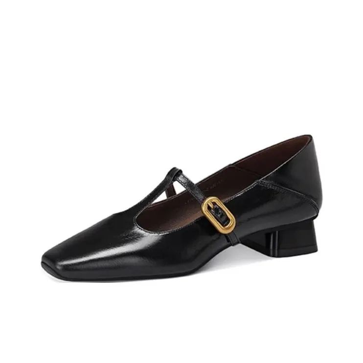 JESSICA SOPHIA Квадратный каблук Mary Jane обувь 3 см женская черный