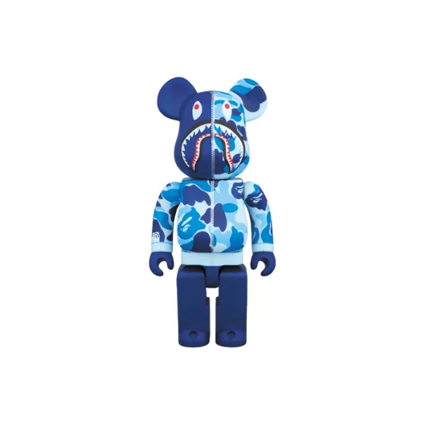 BE@RBRICK Bape Camo Shark Hoodie 10th Anniversary 1 Blue