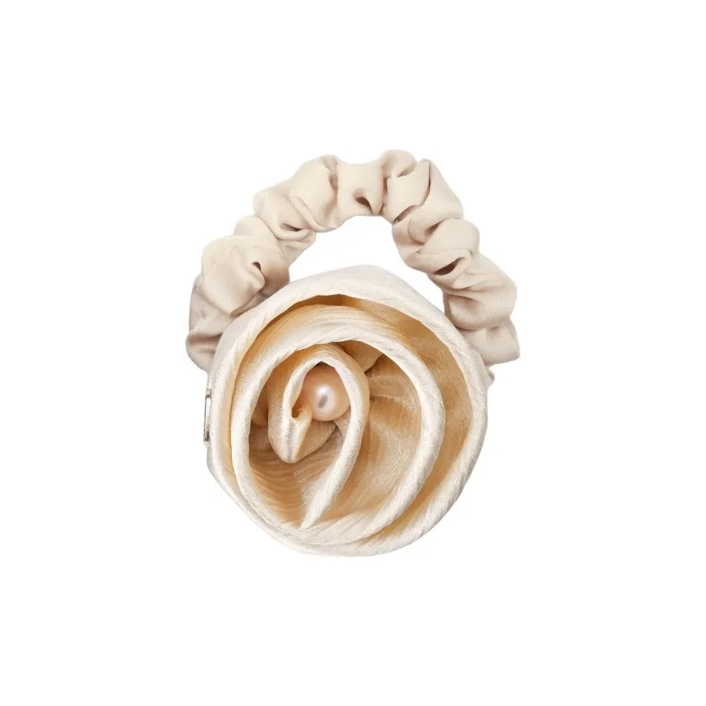 BABYBEI Резинка для волос Элегантность Сладкий стиль Креативный Цветочный Мягкий Черный Бежевый Аксессуары для волос Женские