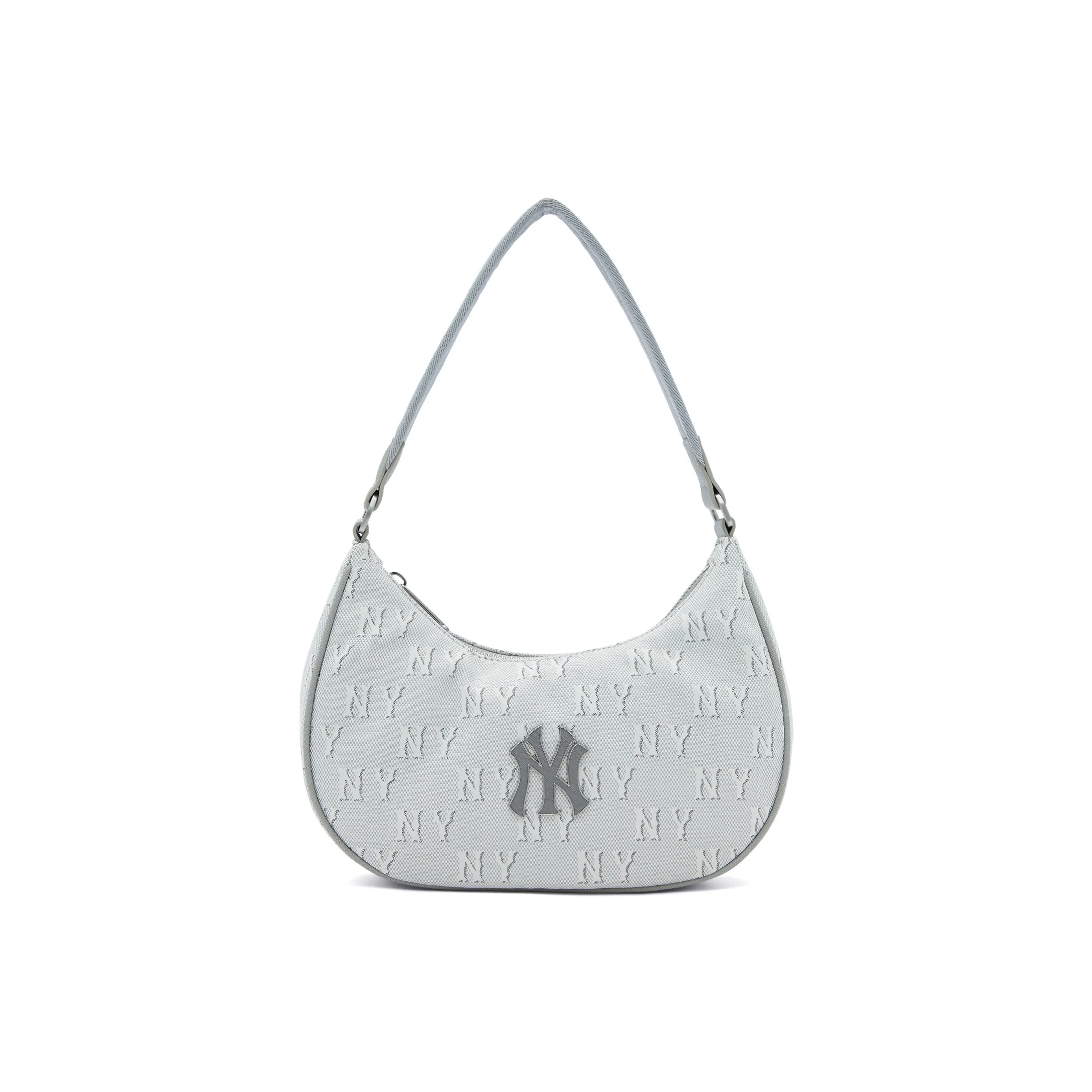 MLB Polyester Shoulder Bag Handbag Regular Unisex White & Silver Gray