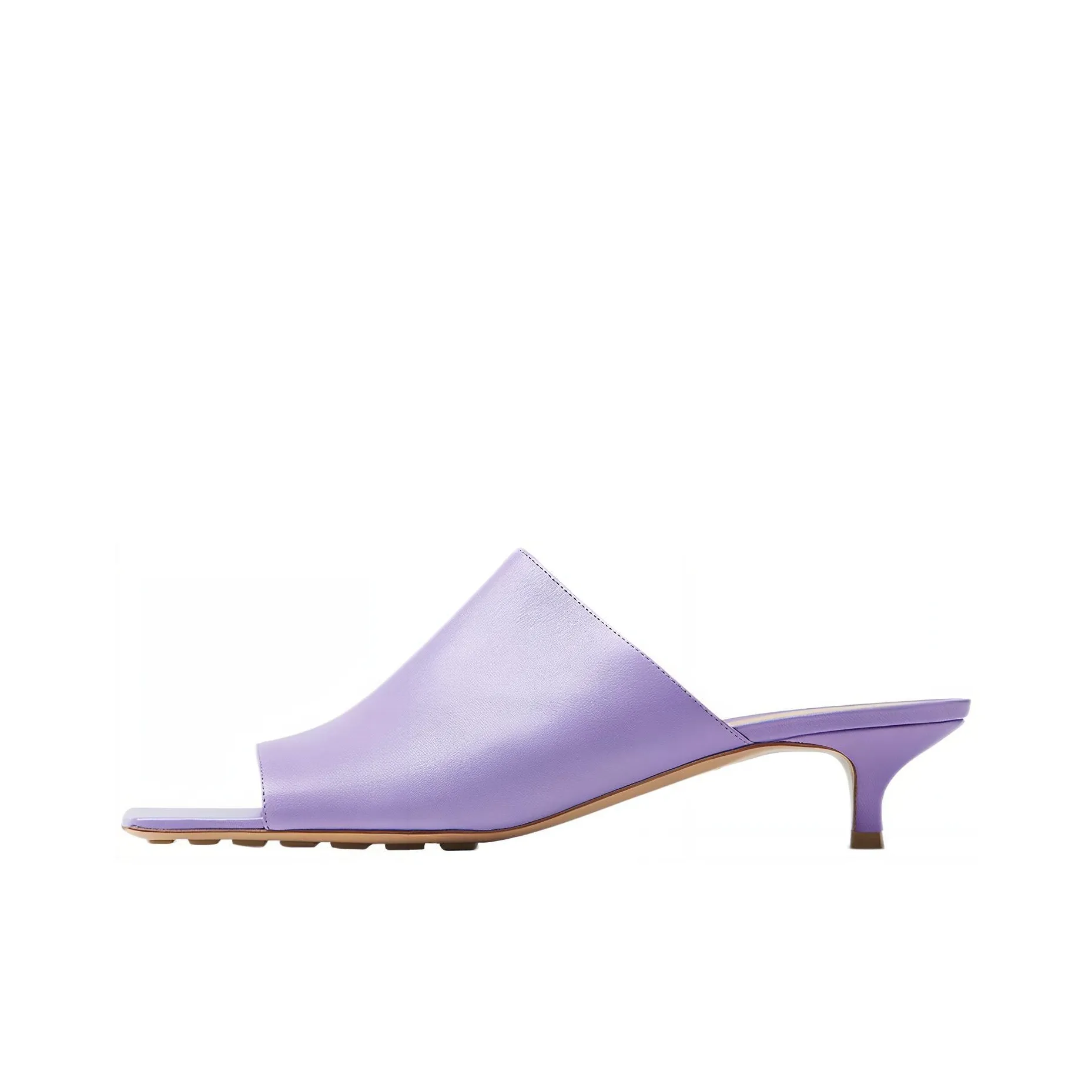 Bottega Veneta Stretch Leather Patchwork Abrasion Resistant Slide Slippers Women's Purple