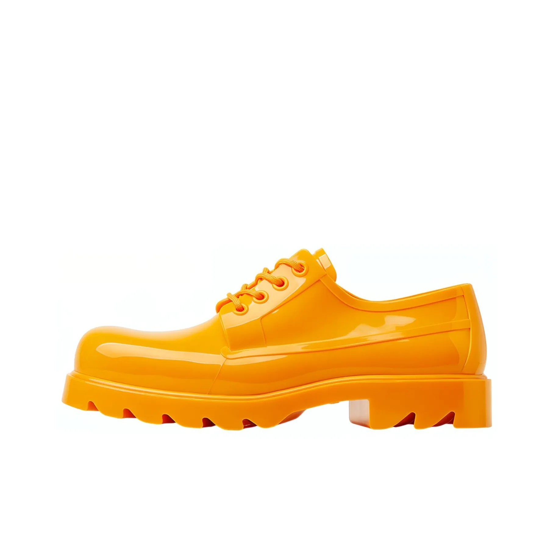 Bottega Veneta Rubber Stride Derby Shoe Tangerine