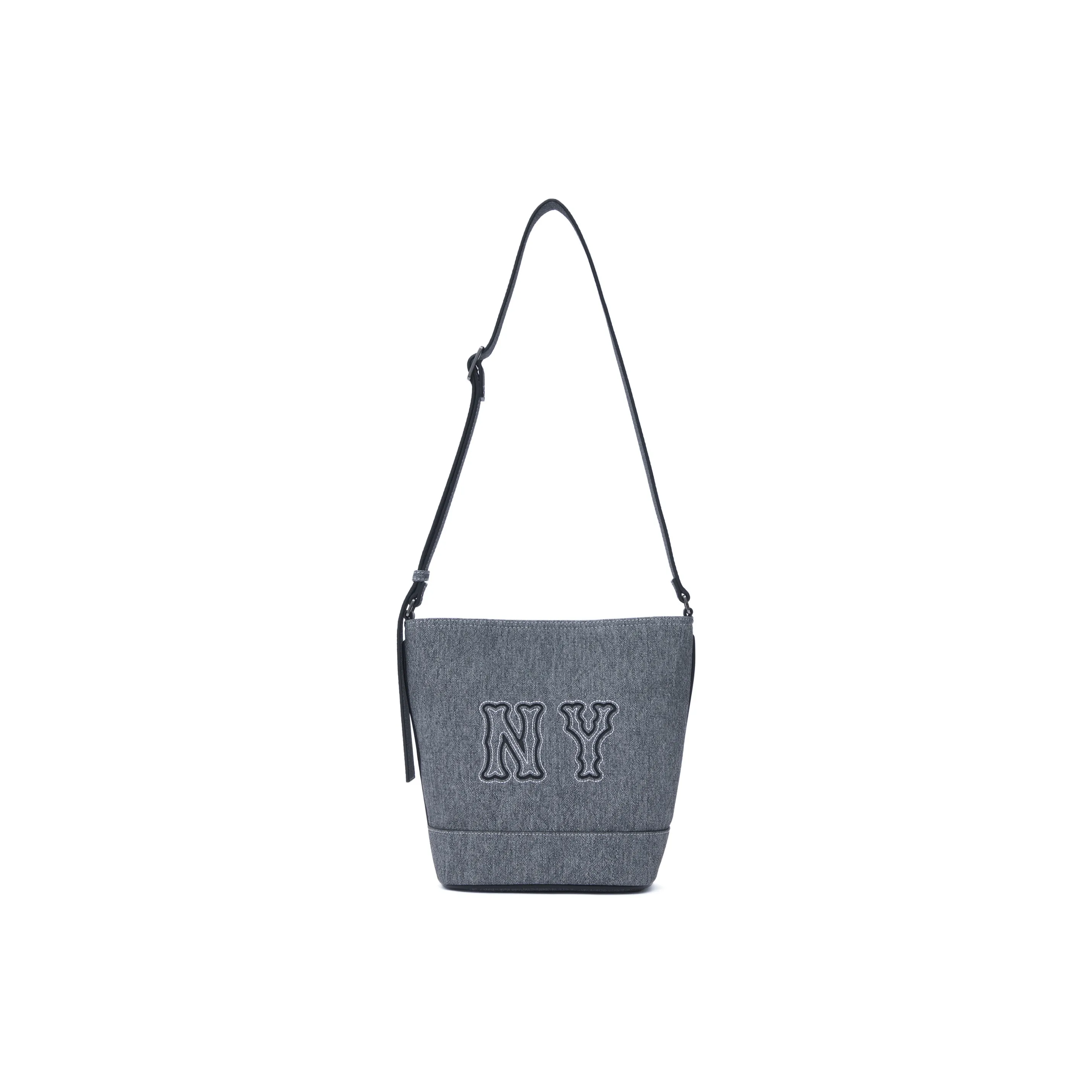 Mlb Base Logo Искусственная кожа Ведрообразная сумка Сумка через плечо Стандартная Унисекс Черная