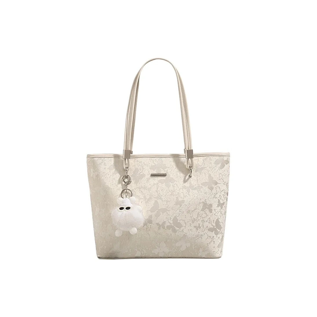 PESASRIE PU Shoulder Bag Regular Women's Silver Glow Butterfly