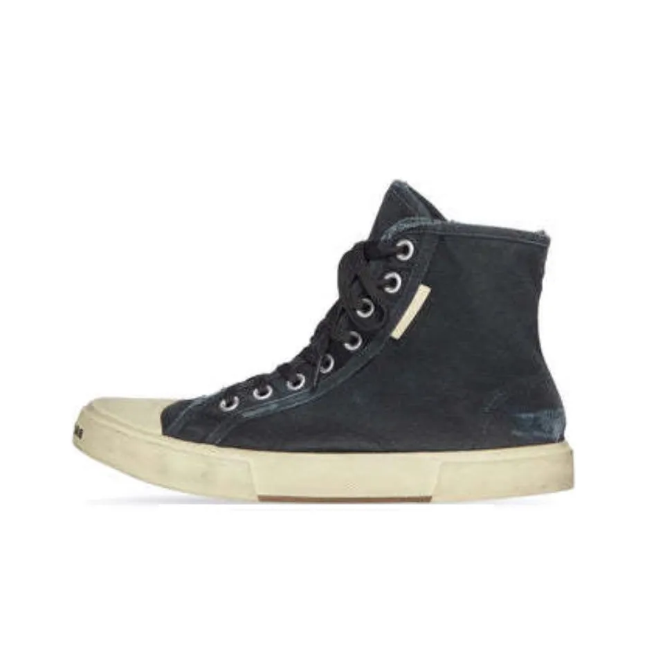 Balenciaga Париж Стильные Скейтбординги Женские Черный Эффект Потертости