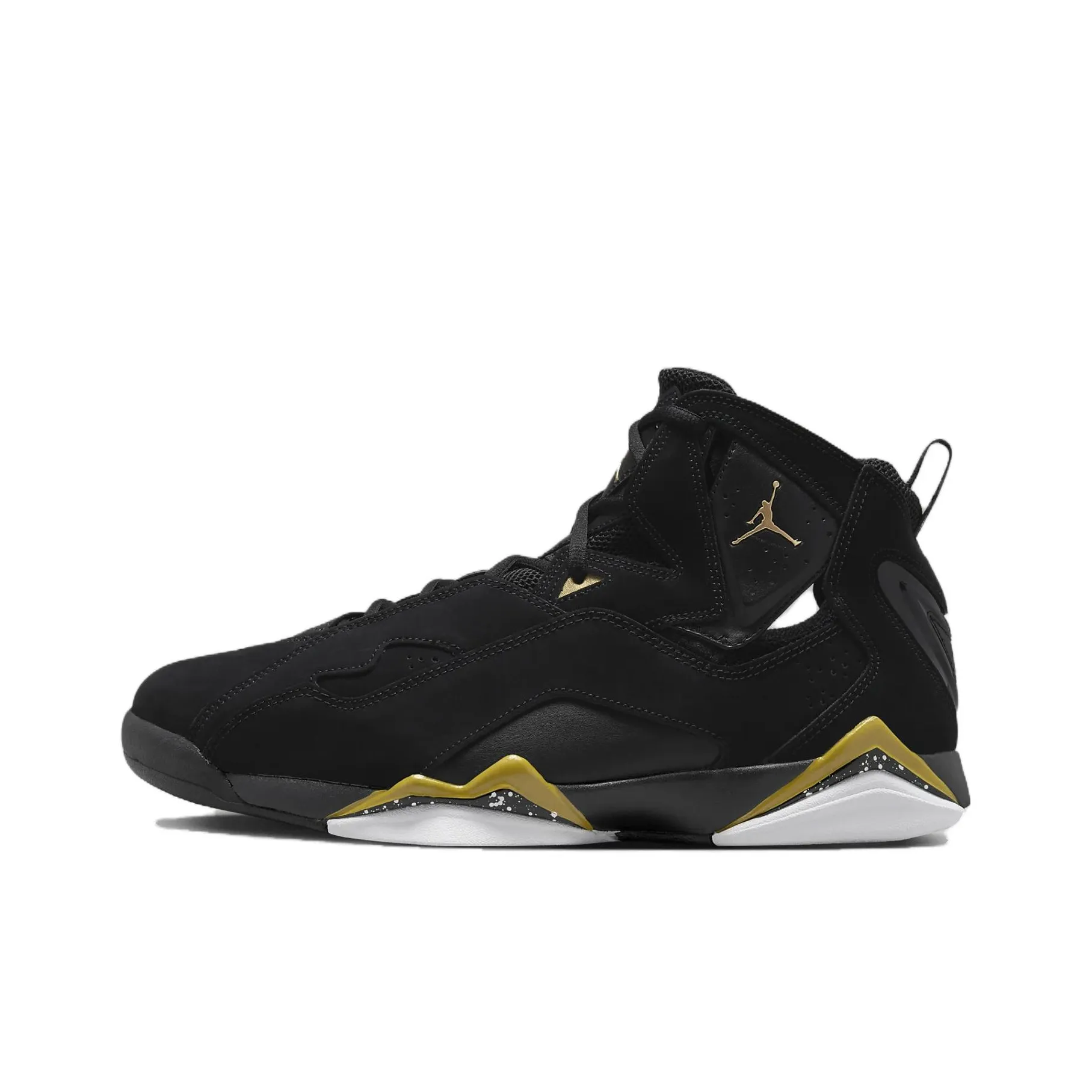 Jordan True Flight Black White Metallic Gold