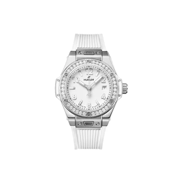 HUBLOT BIG BANG Collection Automatic Mechanical Movement Unisex Watch 33mm White Dial Stainless Steel Case Rubber Strap