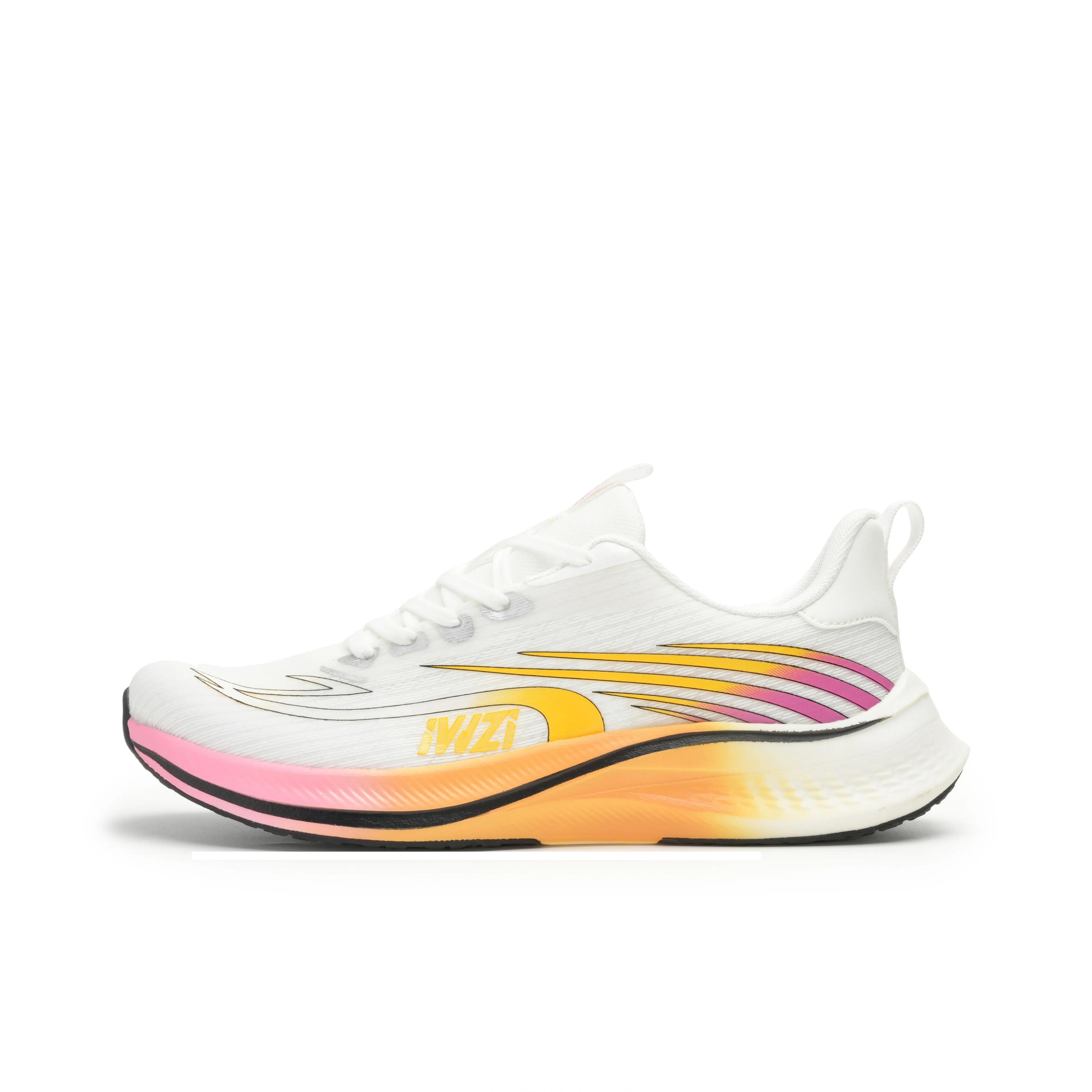 IWZI Low Top Running Shoes Unisex Gold Zircon White