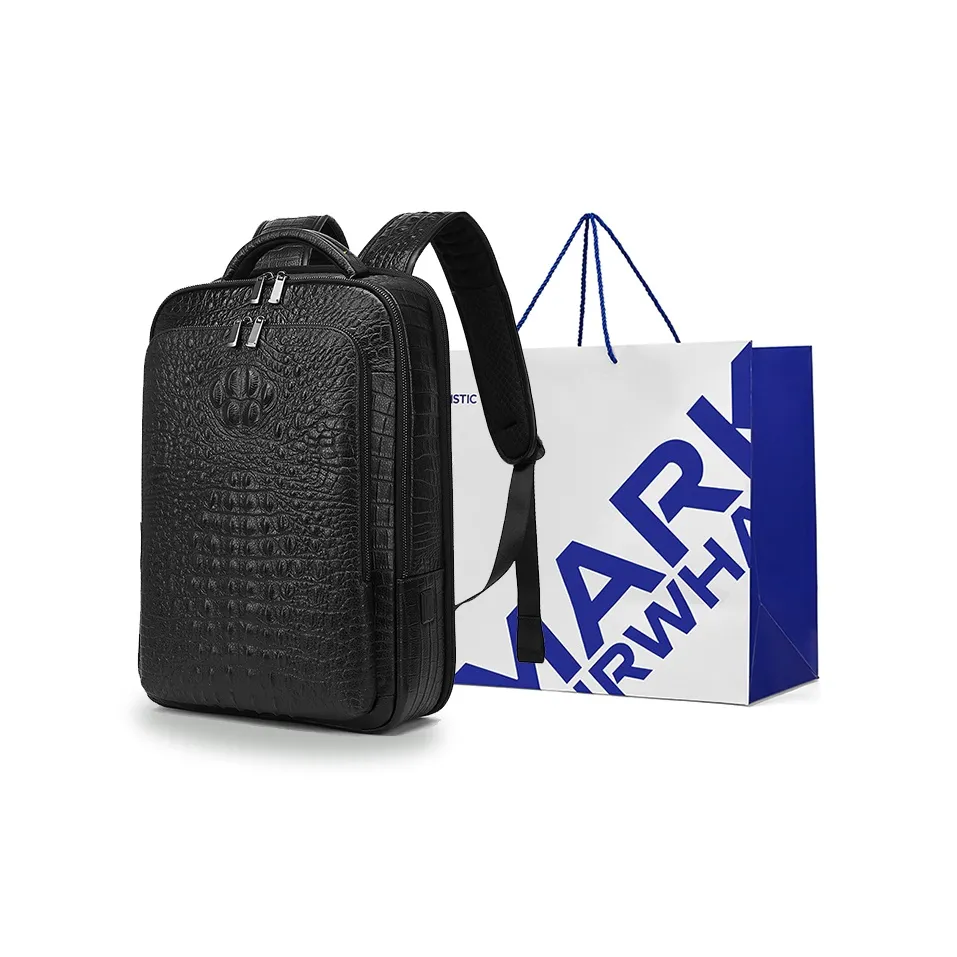 FAIRWHALE Cow Leather Backpack Regular Men's Black