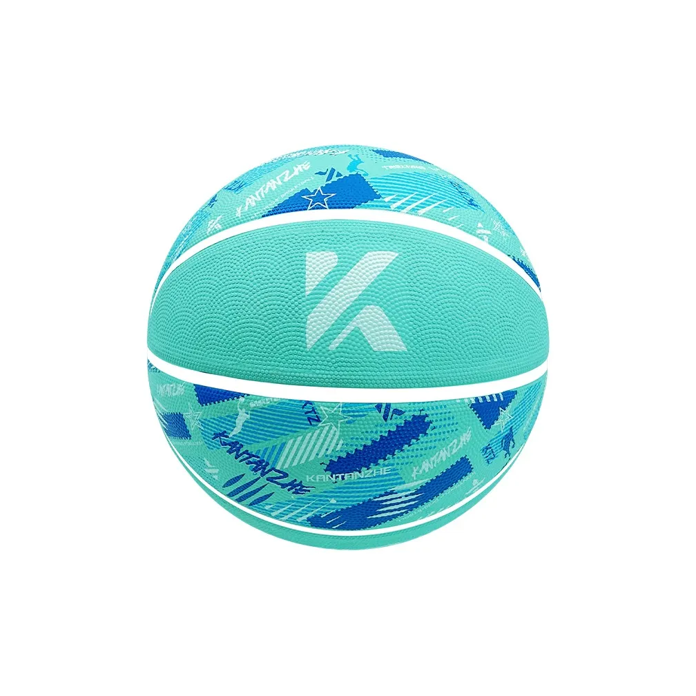 KANTANZHE Rubber Basketball Turquoise Size 7 Training Unisex