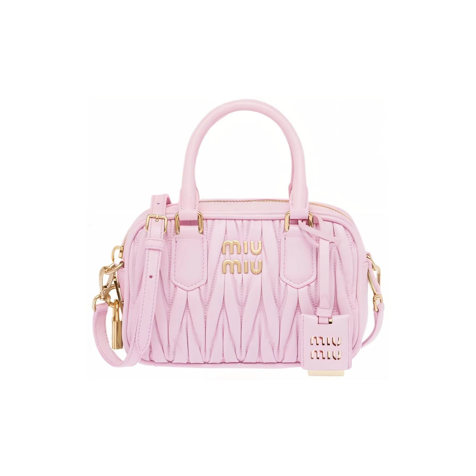 MIU MIU Matelassé Lambskin Shoulder Bag, Crossbody Bag, Handbag Women's Pink