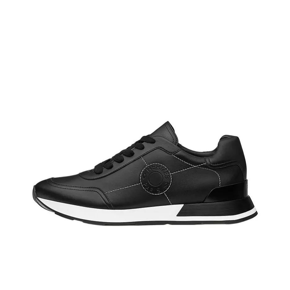 HERMES Drive Low Top Casual Shoes Men's Black