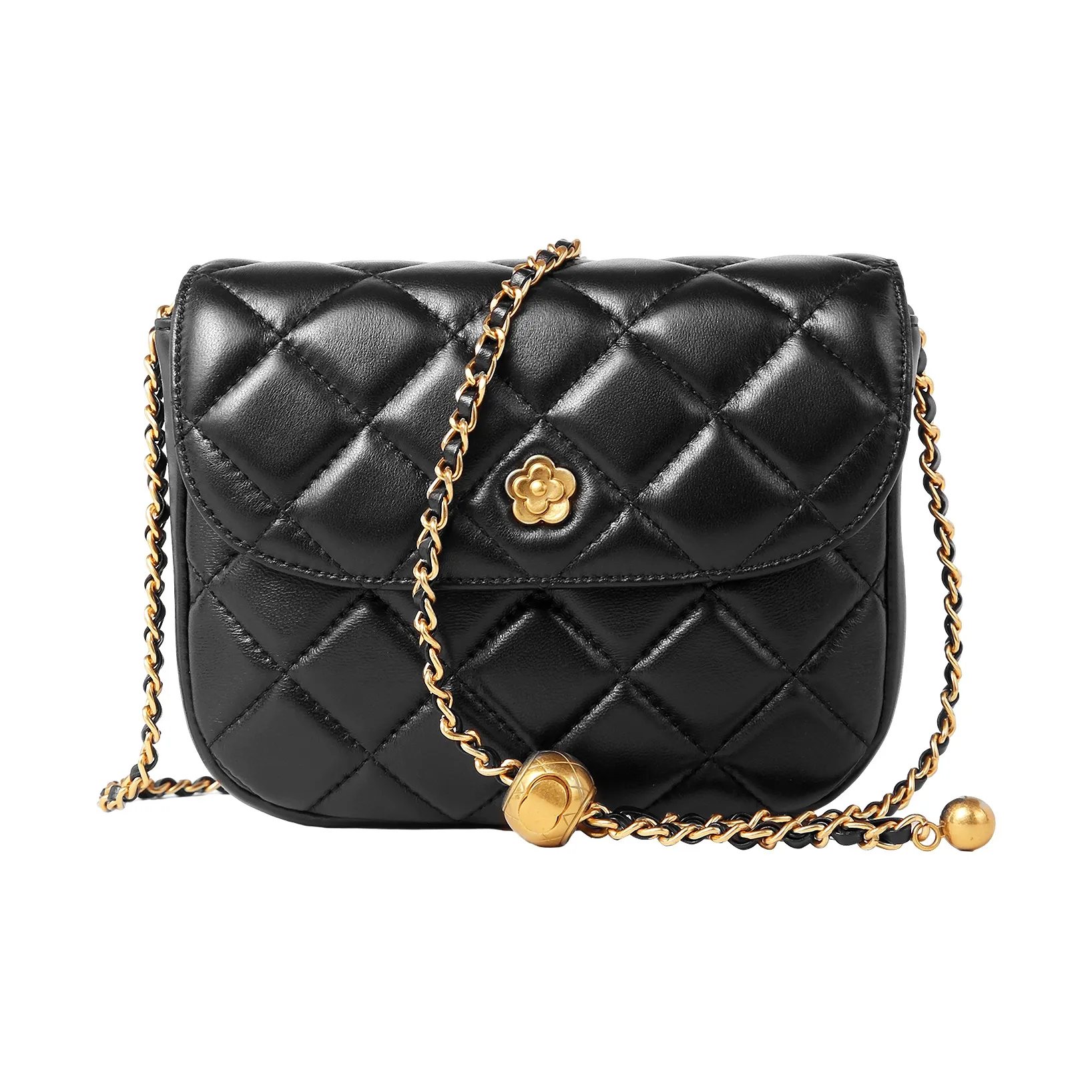 Miao Di Натуральная кожа овчина мягкая кожа сумка через плечо маленькая женская черный белый