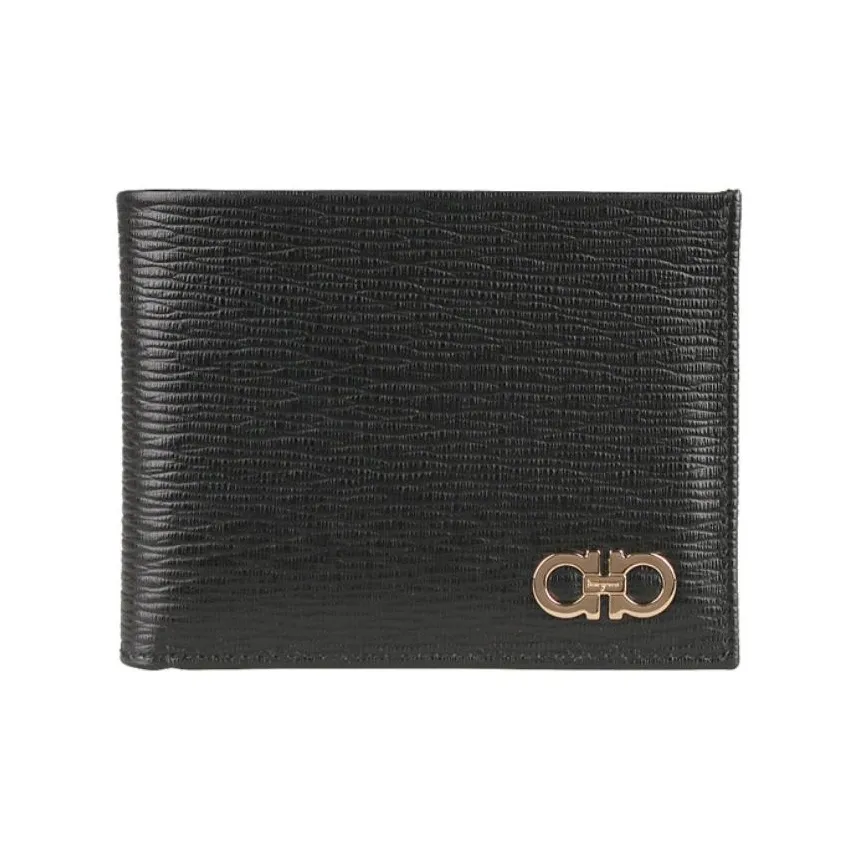 FERRAGAMO Leather Wallet Men's Black