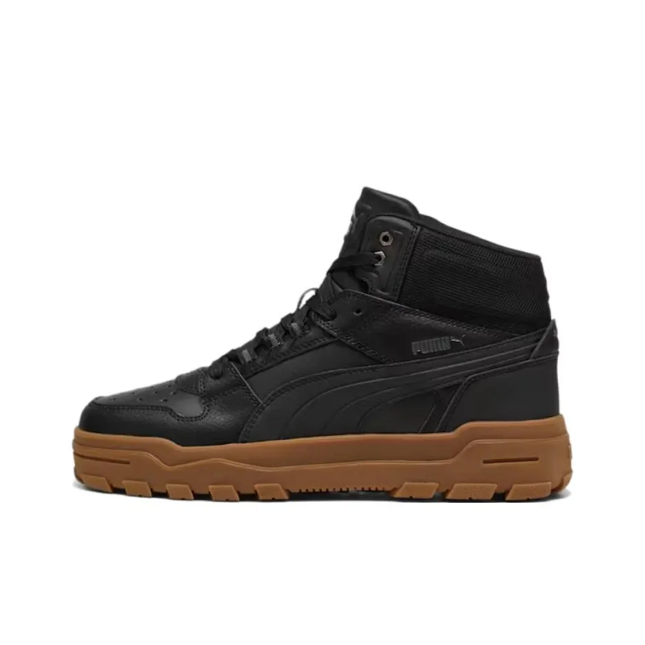 PUMA REBOUND Anti Slip Wear Resistant High Top Casual Shoes Unisex Black