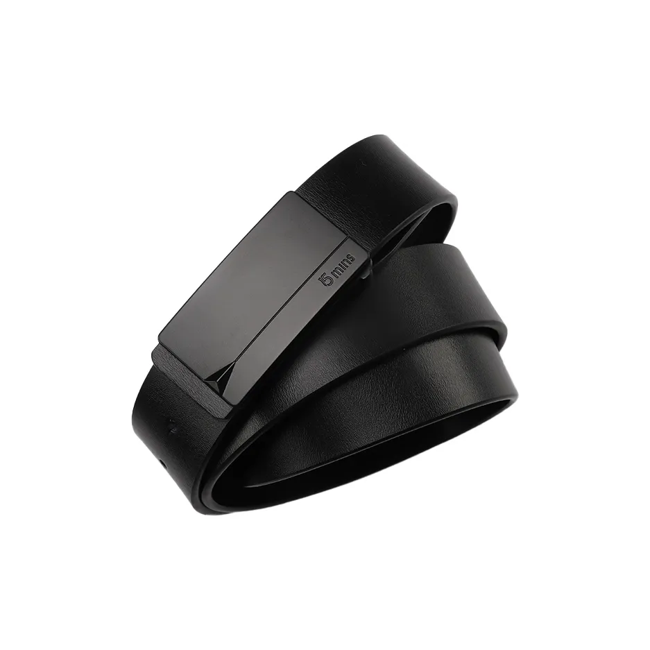 15 MINS Genuine Leather Smooth Buckle Plate Buckle Pants Belt Korean Style Cow Split Leather Belts Unisex Width 3.3cm