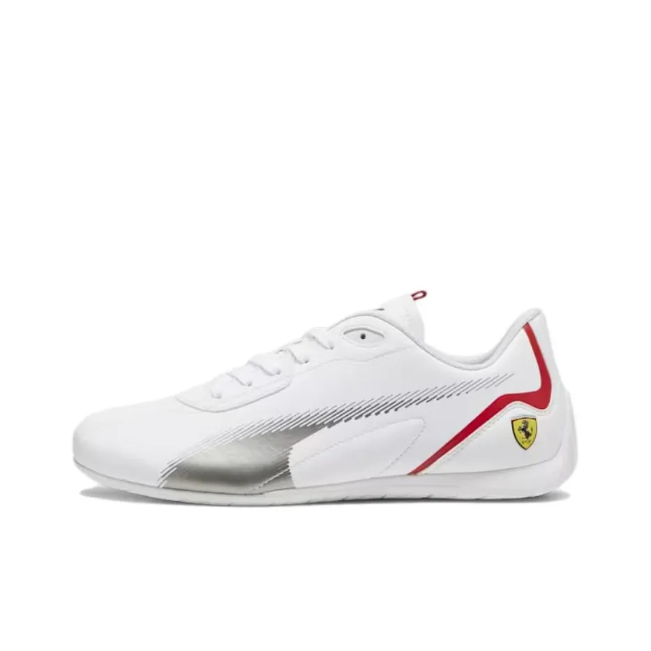 PUMA Scuderia Ferrari Low Top Casual Shoes Unisex White Silver