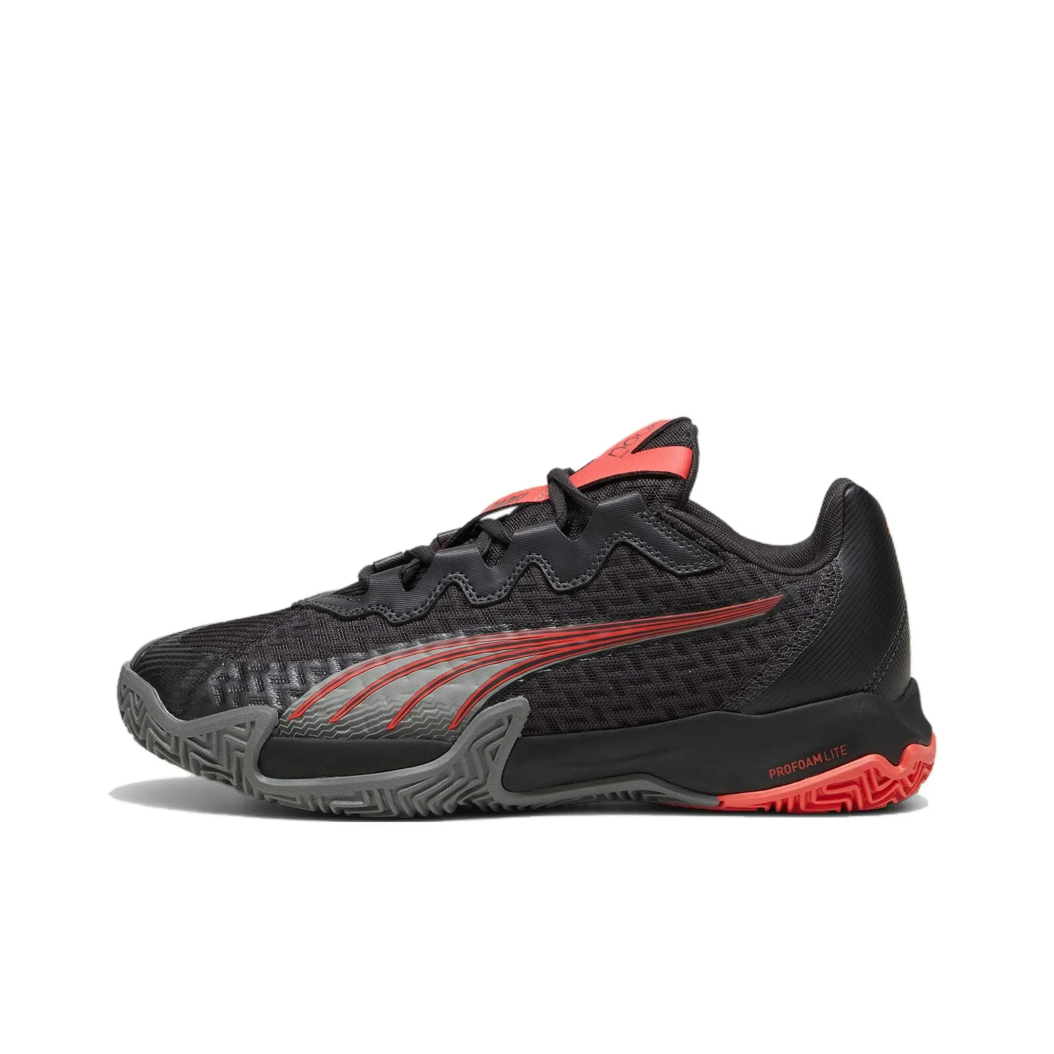PUMA Nova Low Top Tennis Shoes Men's Black Red
