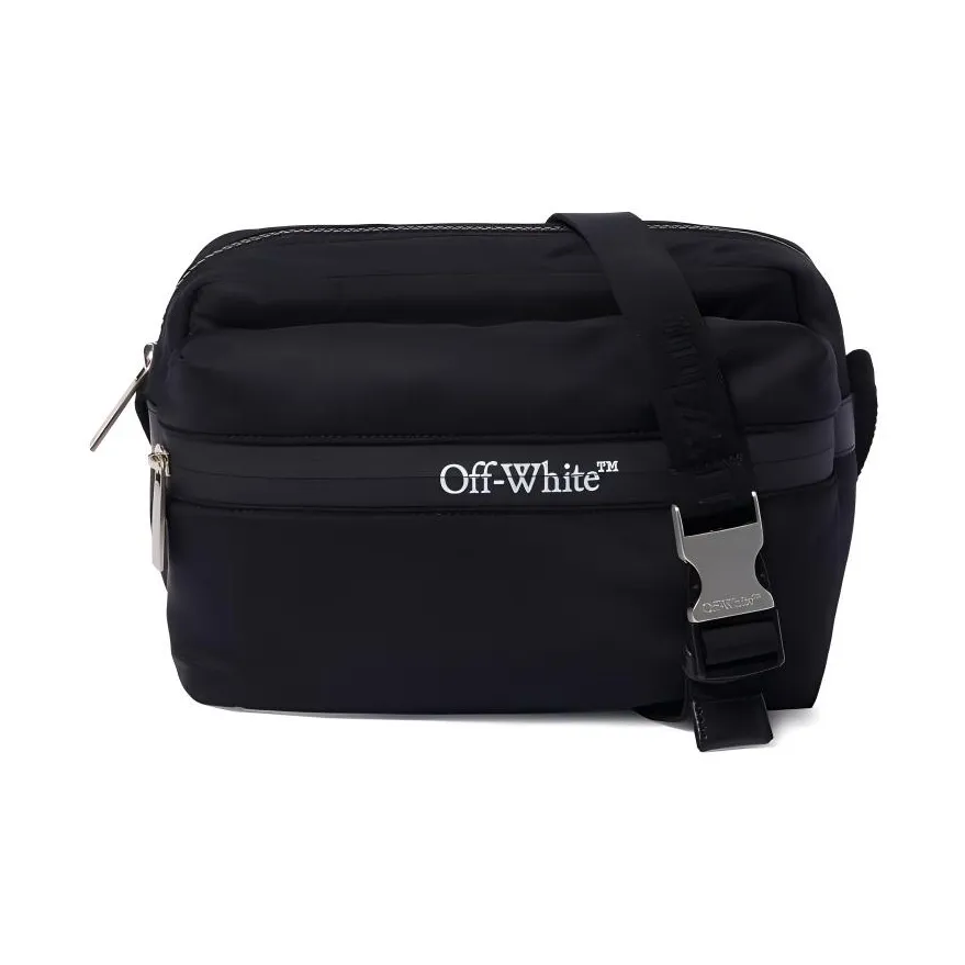 OFF WHITE Logo Printed Zip Up Messenger Bag