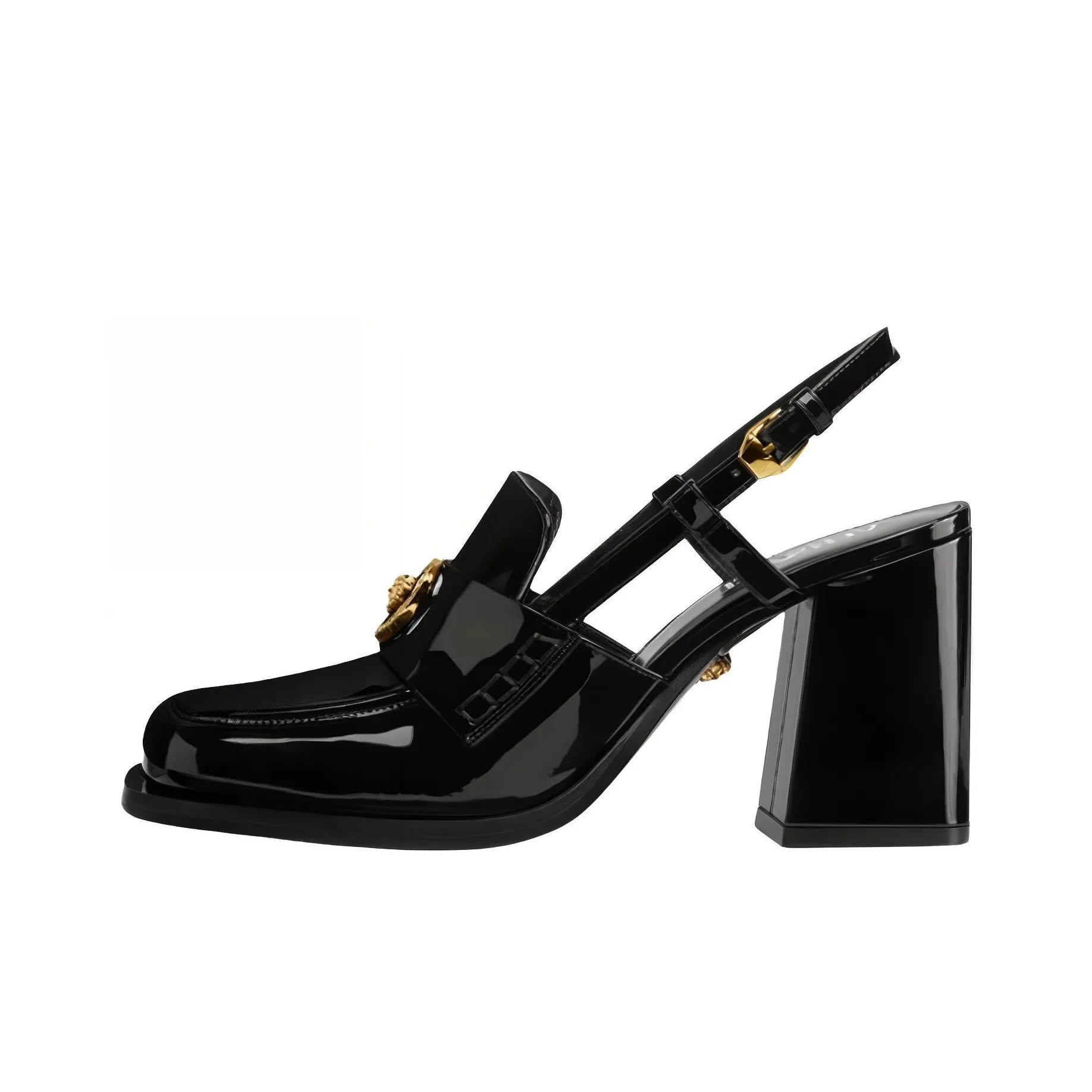 VERSACE Medusa Head Patent Leather Mules