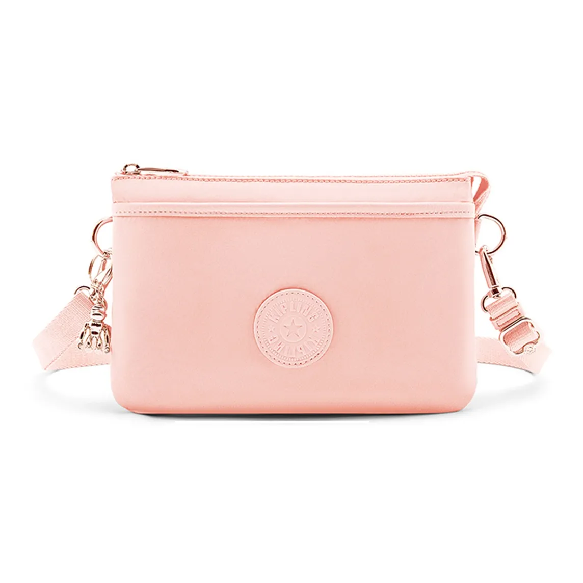 Kipling Polyamide Shoulder Bag, Crossbody Bag Small Size Women's Floral Pink