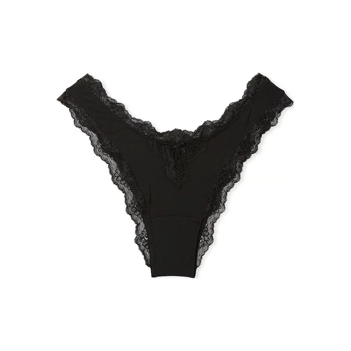 Victoria's Secret DREAM ANGELS Lace Trim Brazilian Panty / Black Underpants Women's 1 Pack Black