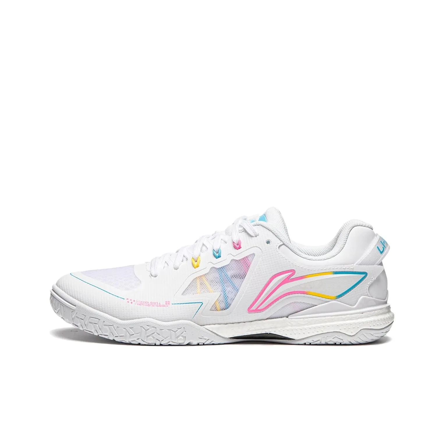 LiNing Table Tennis Series Durable Cushioning Low-Top Professional Table Tennis Shoes Unisex White Pink Yellow