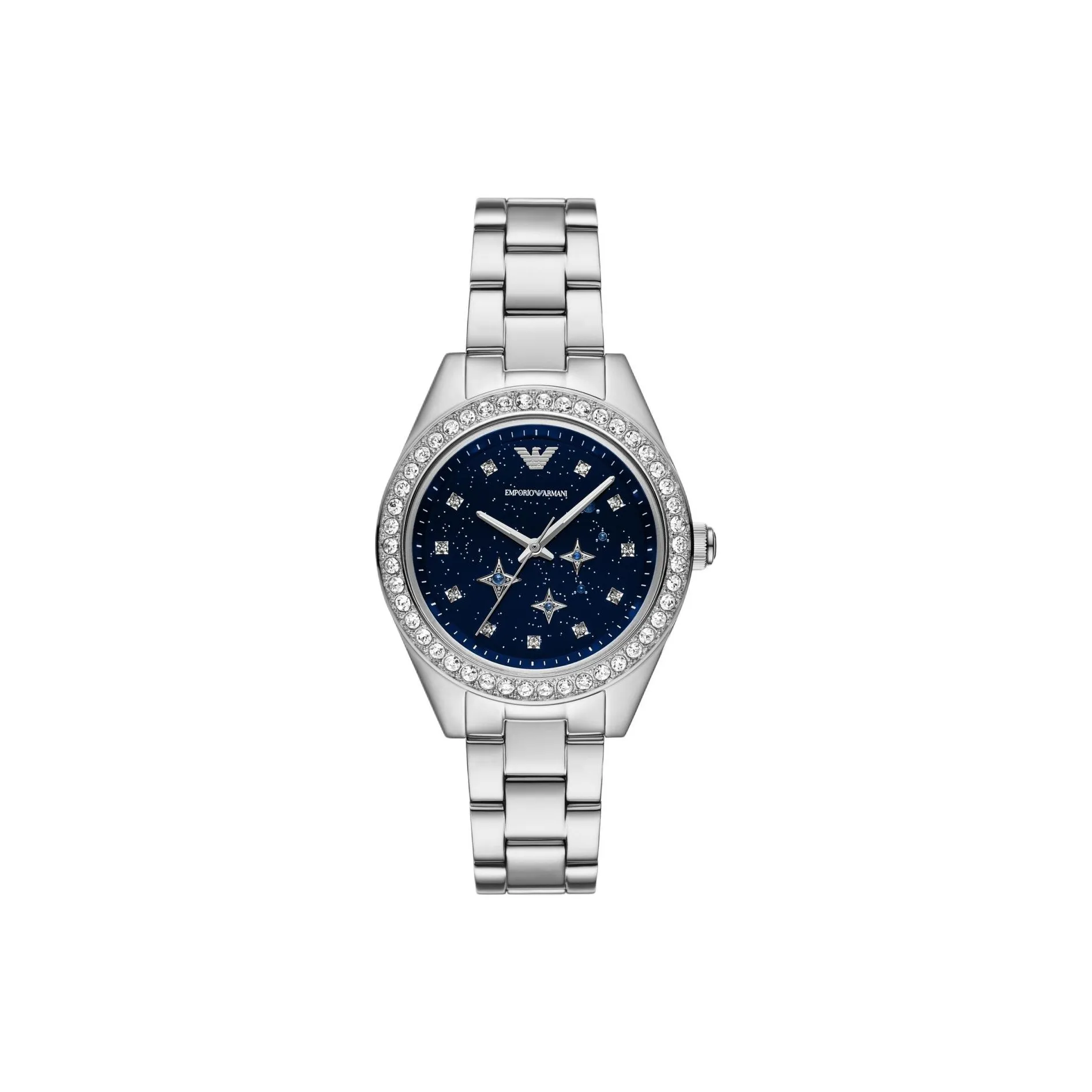 EMPORIO ARMANI Women's Watch Кварцевый механизм ремешок из нержавеющей стали 36 мм синий циферблат