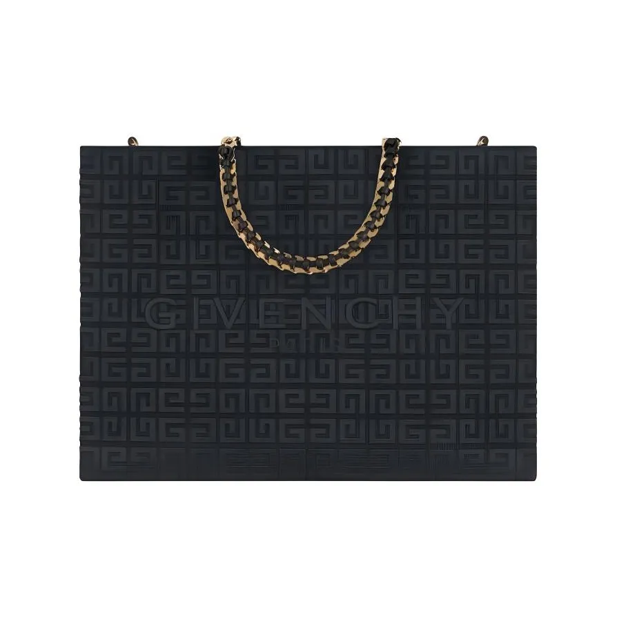 Givenchy Canvas Cow Leather Tote Bag Shopping Bag Shoulder Bag Crossbody Bag Handbag Medium Size Women's Black