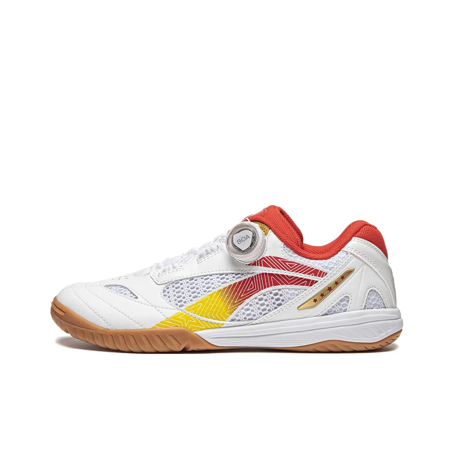 LiNing Cushioning Abrasion Resistant Functionality Low Top Table Tennis Shoes Unisex White Red Yellow