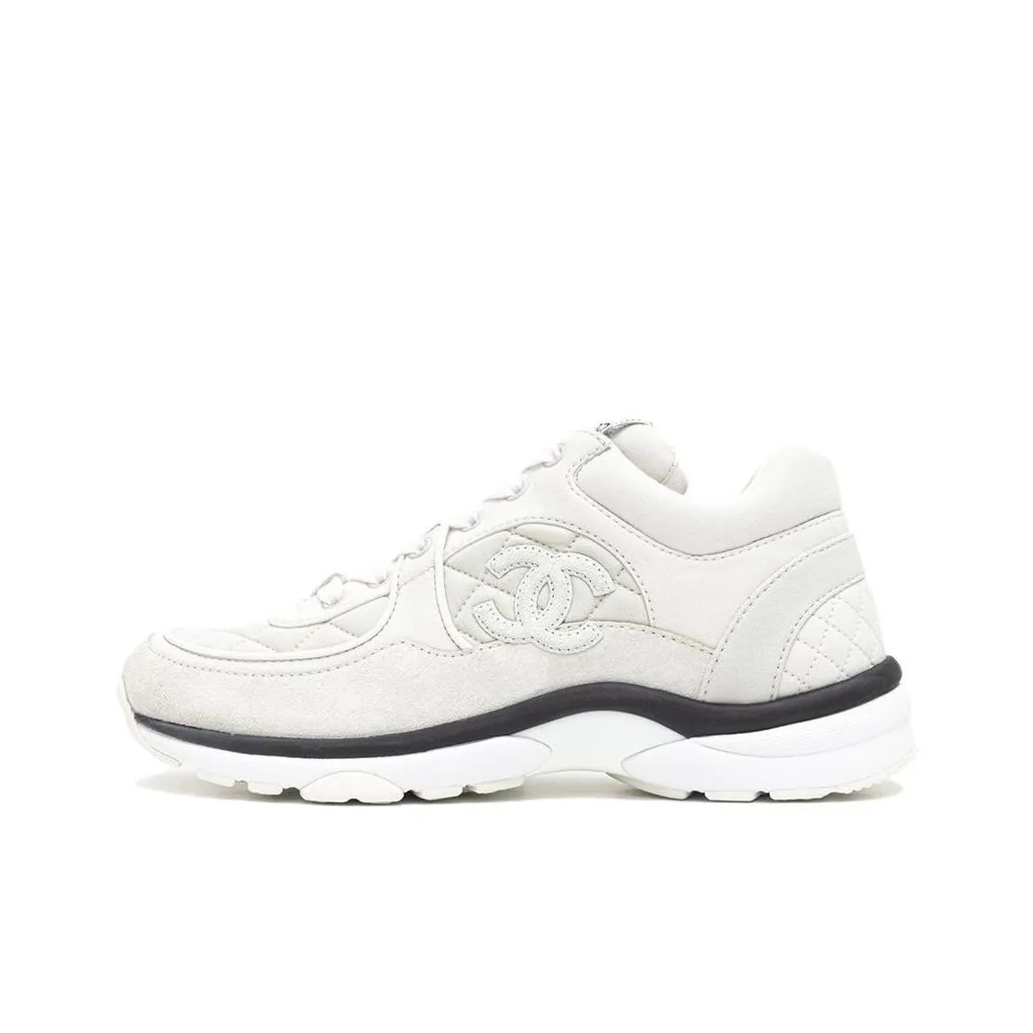 CHANEL Low Top Casual Shoes Women's Light Gray