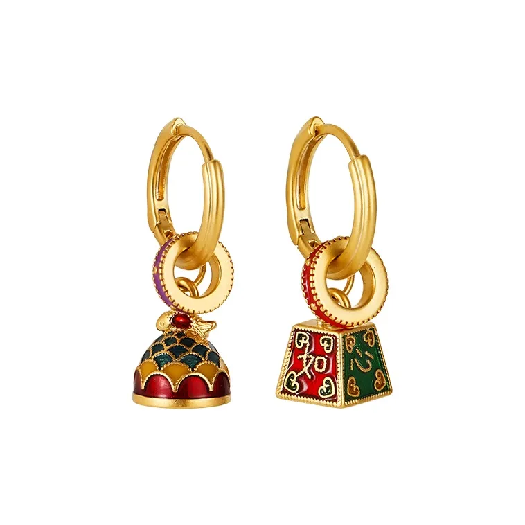 CAROMAY Серьги из меди и сплава женские цвет шампанское золото