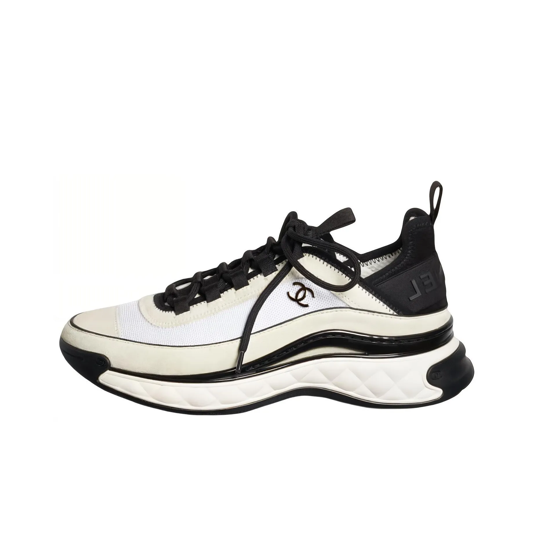 CHANEL Low Top Sports Casual Shoes Men's Beige White Black