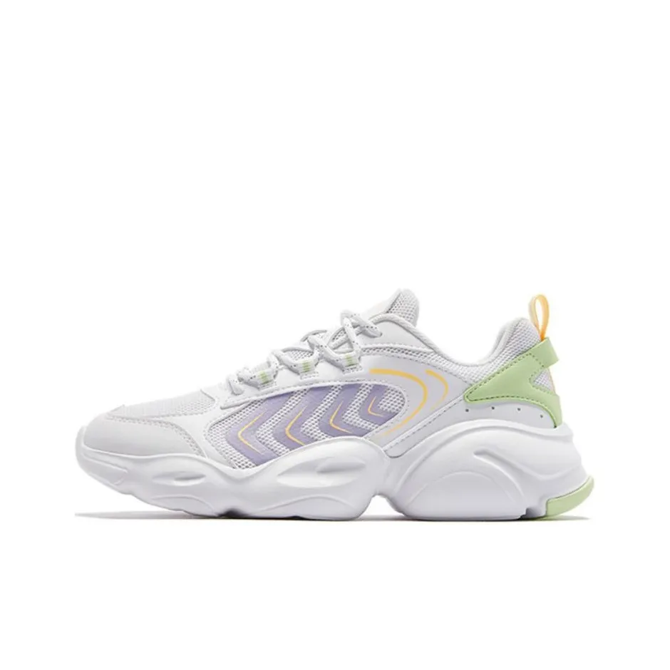 QIAODAN Anti Slip Wear Resistant Low Top Chunky Sneakers Women's White Purple