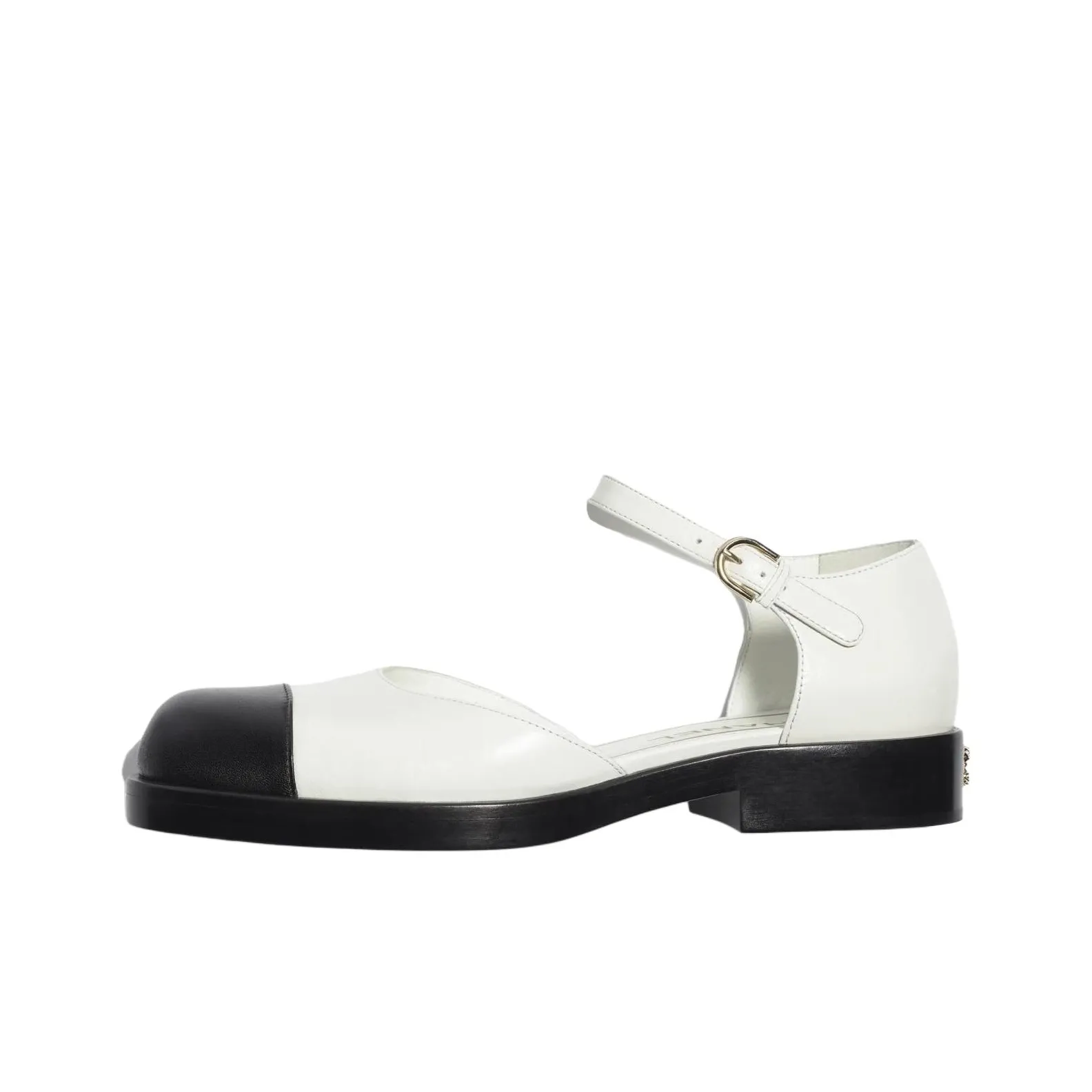 CHANEL Mary Jane Shoes Women's Black White