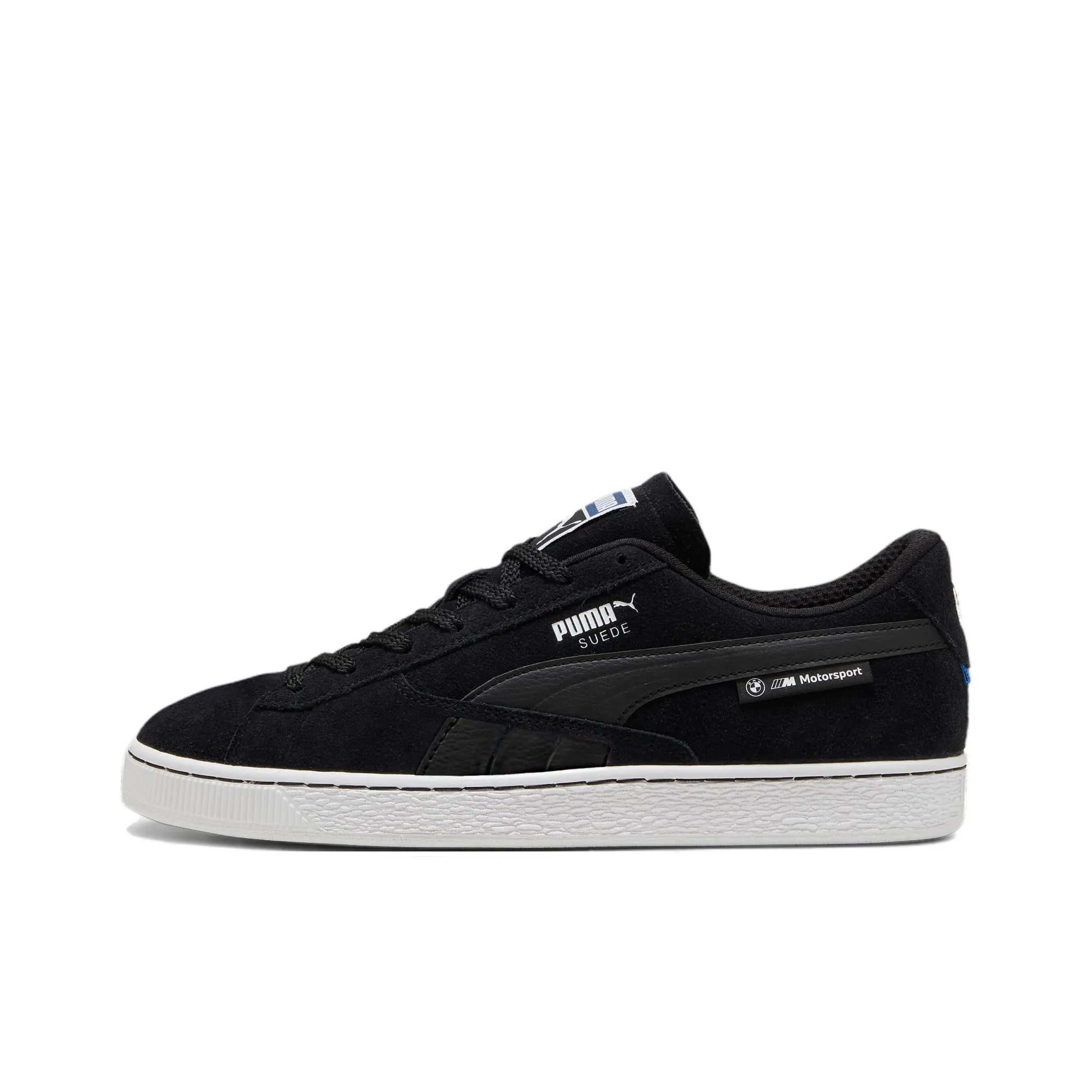 PUMA BMW M Motorsport Wear resistant And Lightweight Low Top Skateboard Shoes Unisex Black White