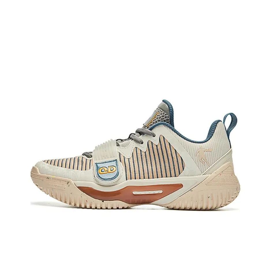 QIAODAN Polished 6TEAM Slip-Resistant Low-Top Performance Basketball ultraboost Shoes Men's Beige Brown