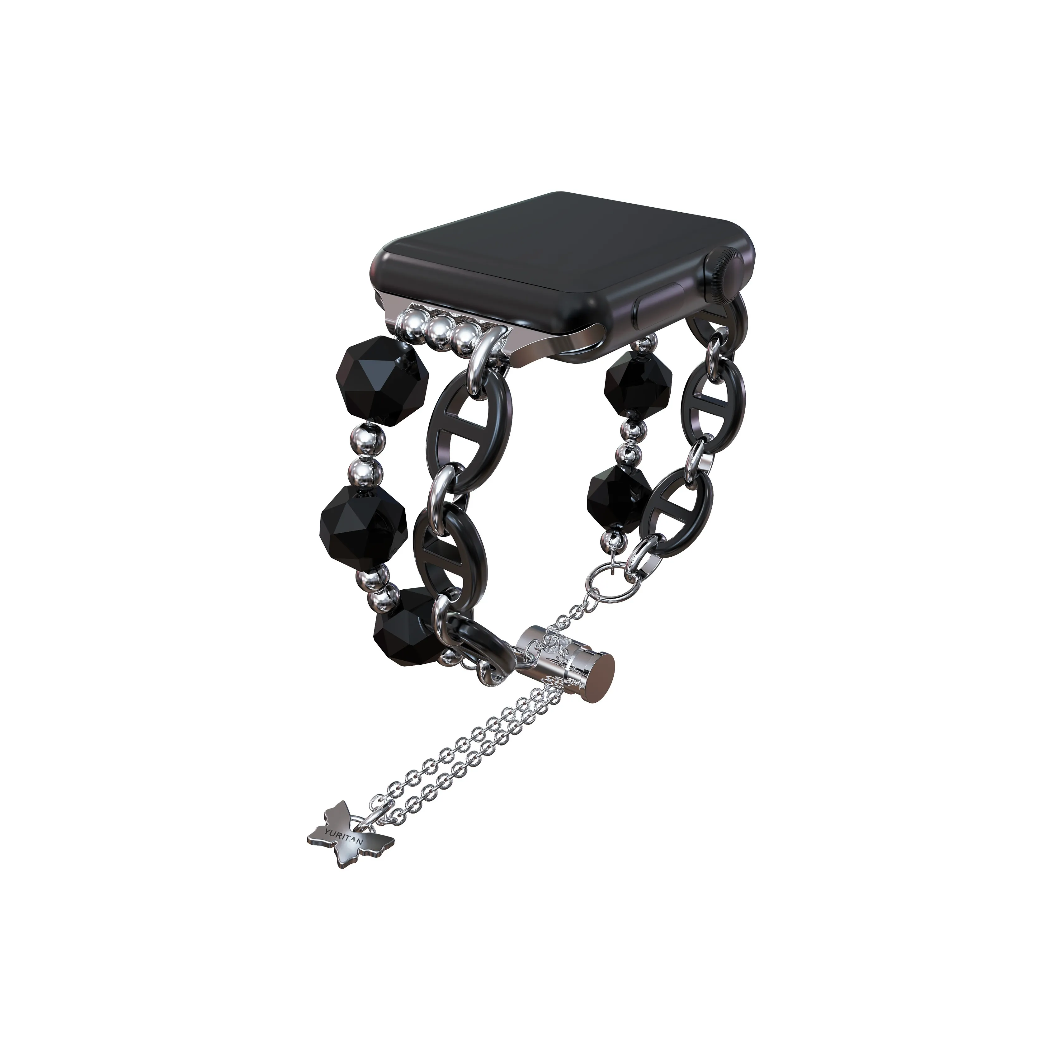 YURITAN Черный Керамика Свиной нос Пряжка Черный агат Часы Цепочка Не включено Часы Унисекс