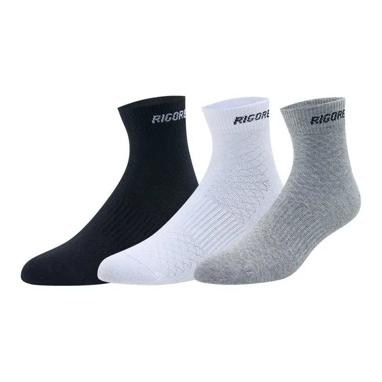 RIGORER Ankle Socks Unisex Black White Gray