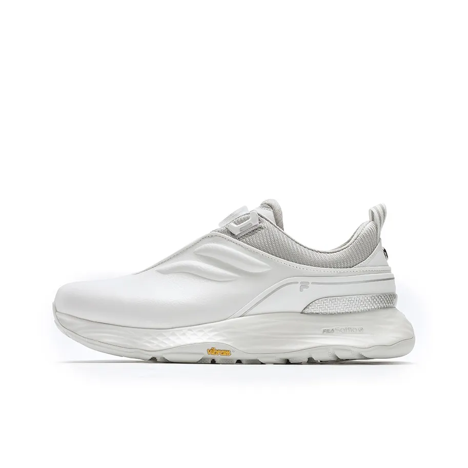 FILA Abrasion Resistant Support Low Top Golf Shoes Men's Bright White/Silverware Gray