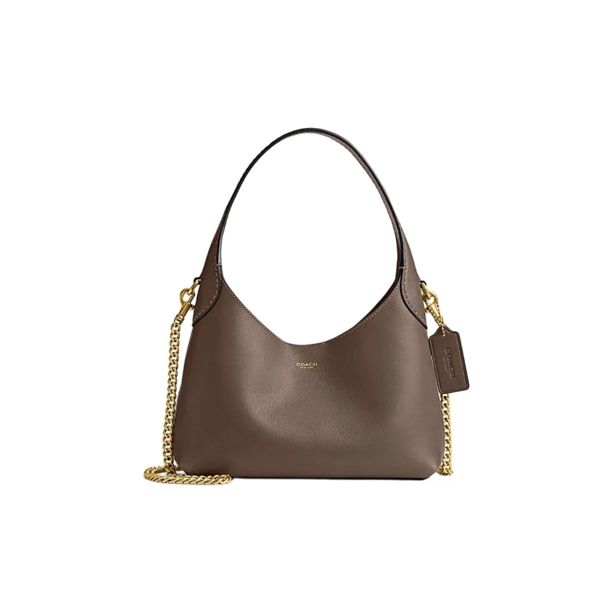 COACH Brooklyn Cow Leather Portable Crossbody Bag, Shoulder Bag Women's Dark Lime Gray