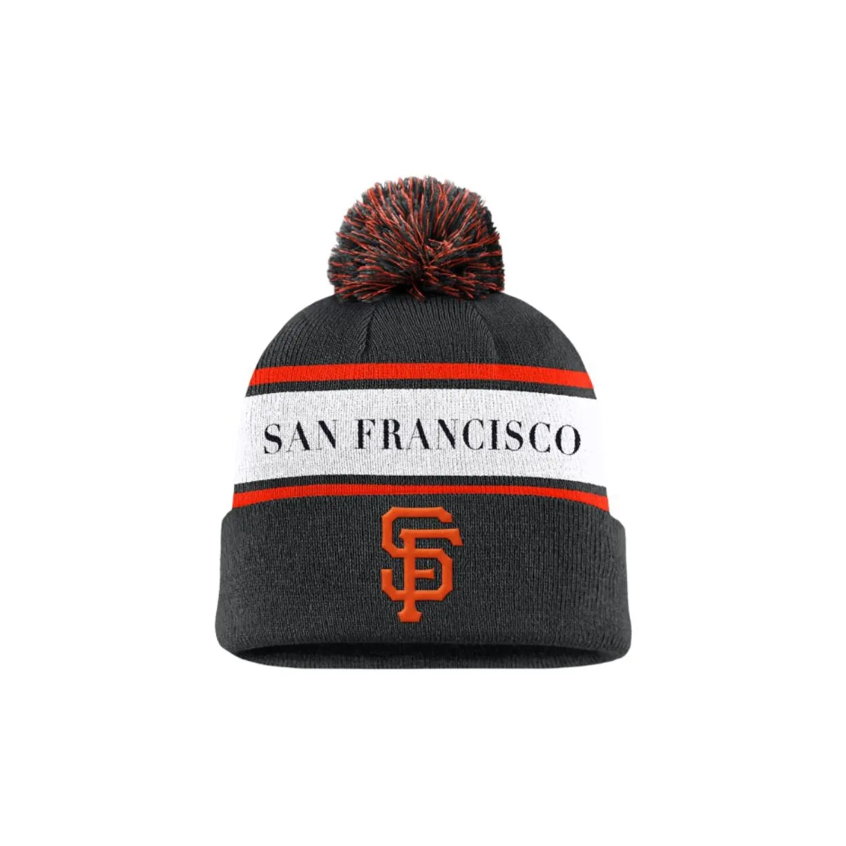 Nike San Francisco Giants Team Stripe Peak Men's Nike Mlb Cuffed Pom Beanie