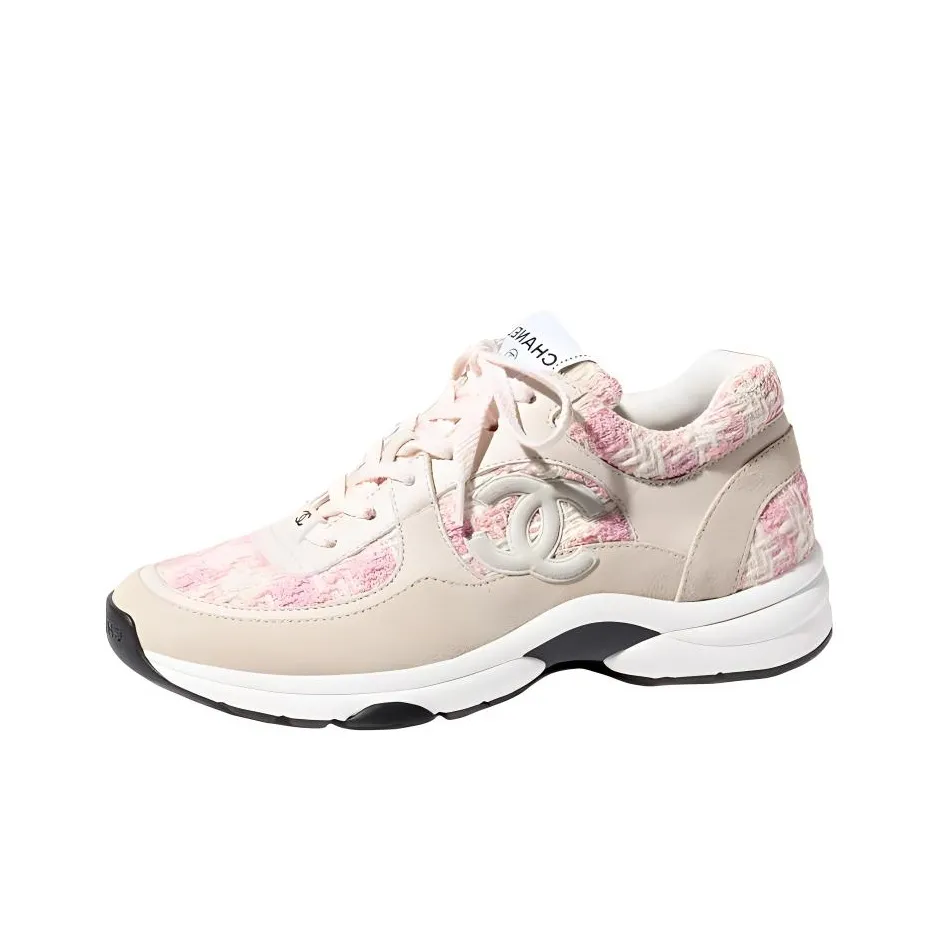 CHANEL Casual Style Tweed Plain Logo Low Top Sneakers