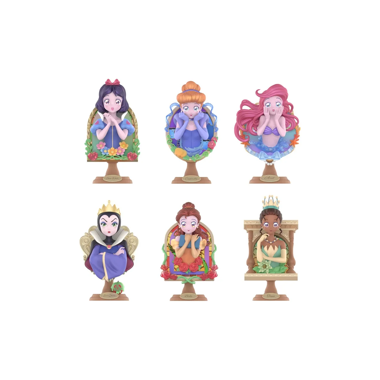 TOP TOY X Disney Принцесса Зеркальце Whisper Collection Фигурка Белоснежка Слепые коробки Один Mystery Коробка Целая коробка 6 шт